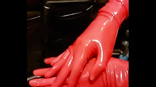 Today is it Red &sol; Red Latex Gloves dreamofevolutionvip