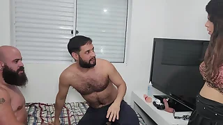 Husband cheating fit together with cousin! MMF Bisex hot menage with superstar Gabriella Gushi